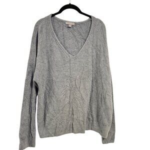 Barefoot‎ Dreams CozyChic Ultra Lite V-Neck Pullover Steel Gray/Blue Size 2X